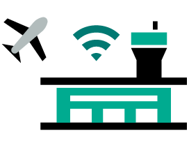 乗り継ぎ先の空港外でも使える！